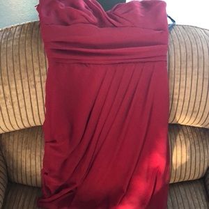 Short red bridesmaid dress